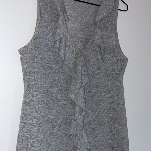 Witchery Light Grey Singlet Top with Ruffles - Picture 3 of 4